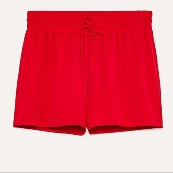 Sunday Best Red Chiffon Drawstring Shorts - Picture 2 of 12